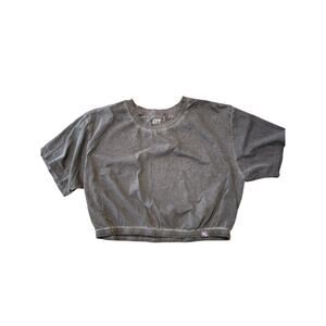 Joy Lab Cropped Tee Medium Washed Black Boxy Athleisure Top
